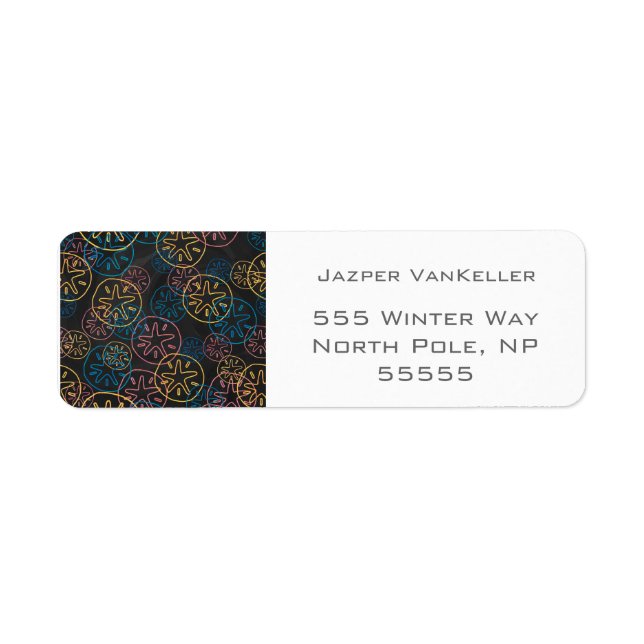 Etiqueta Líneas de Dólar de Arena Rojo Amarillo Azul (Frente)