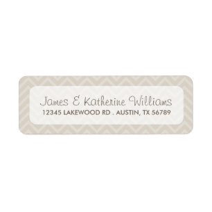 Etiqueta Linen Beige Chevron Stripes Boda moderno