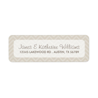 Etiqueta Linen Beige Chevron Stripes Boda moderno
