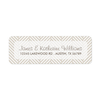 Etiqueta Linen Beige Herringbone Chevron Boda moderno