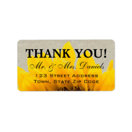 Etiqueta Linen Sunflower Rustic Boda Gracias