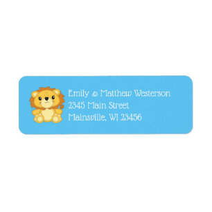 Etiqueta Lion Baby Shower Blue