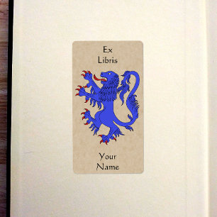 Etiqueta Lion Rampant Azure Bookplate