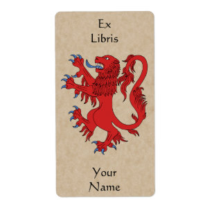 Etiqueta Lion Rampant Gules Bookplate