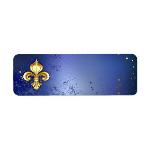 Etiqueta Lirios de oro sobre azul