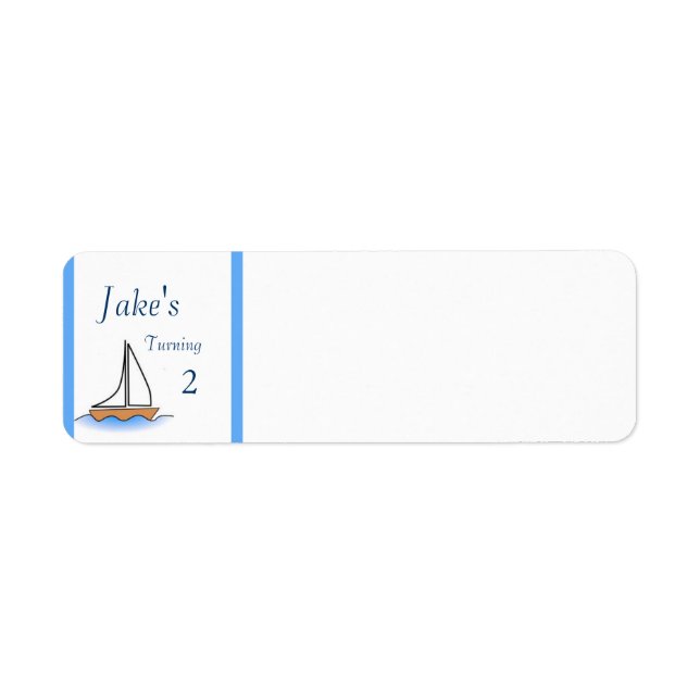 Etiqueta Litte Sailboat Nautical Birthday (Frente)