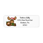Etiqueta Little Christmas Moose<br><div class="desc">An Adorable Little Christmas Moose For This Return Address Label. You Just Add Your Information</div>