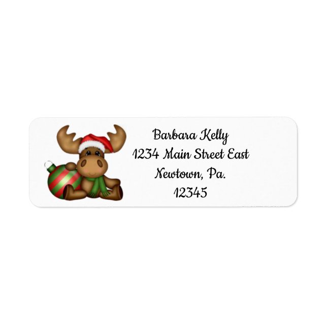 Etiqueta Little Christmas Moose (Frente)