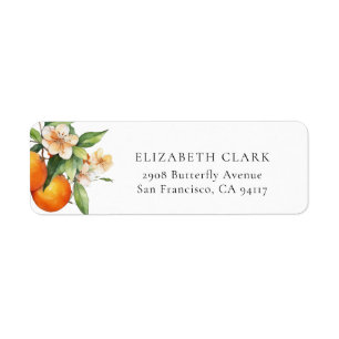 Etiqueta Little Cutie Greenery Citrus Naranja Baby Shower