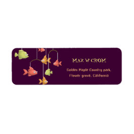 Etiqueta Little Fish Crimson Red Baby Return Address