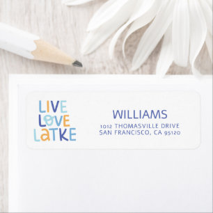 Etiqueta Live Love Latke Hanukkah Design