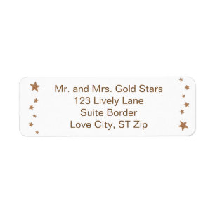 Etiqueta Lively Gold Stars Border Address Labs