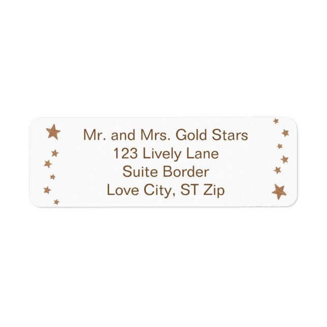 Etiqueta Lively Gold Stars Border Address Labs (Frente)