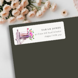 Etiqueta Lively Pink Floral Buzón de correo electrónico que