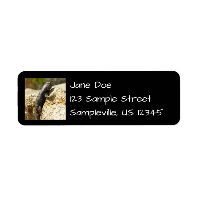 Etiqueta Lizard espinoso con respaldo amarillo en el árbol  (Frente)