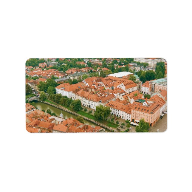 Etiqueta Ljubljana desde arriba (Frente)