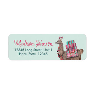 Etiqueta Llama azul de moda   Baby Shower