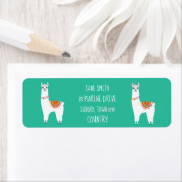 Etiqueta Llama dramática de la alpaca funky