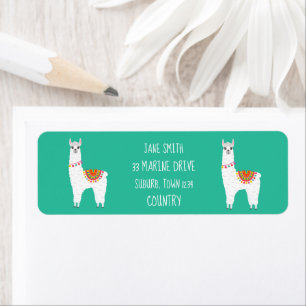 Etiqueta Llama dramática de la alpaca funky