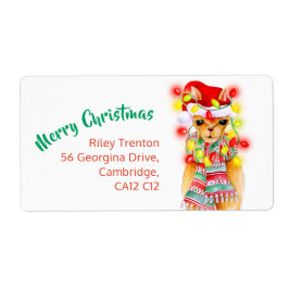 Etiqueta Llama whimsy acuarela alegre respuesta navideña