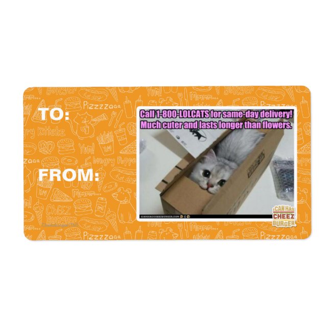 Etiqueta Llamar al 1-800-LOLCATS (Frente)