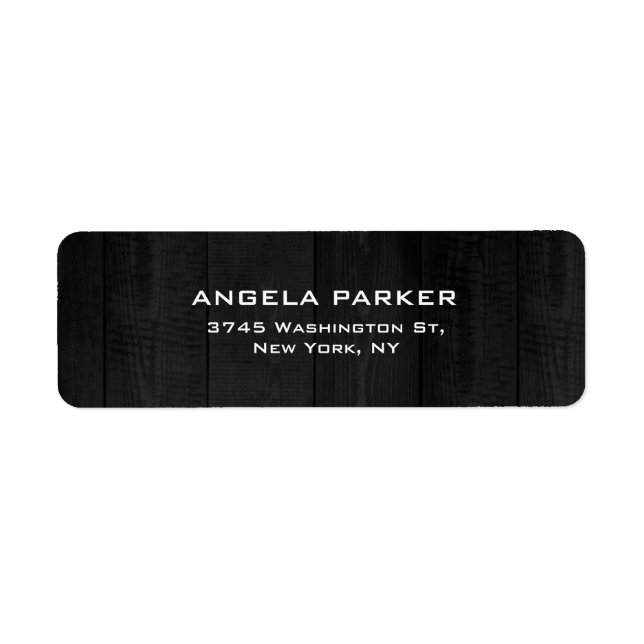 Etiqueta Llanura de madera gris elegante contemporáneo únic (Frente)