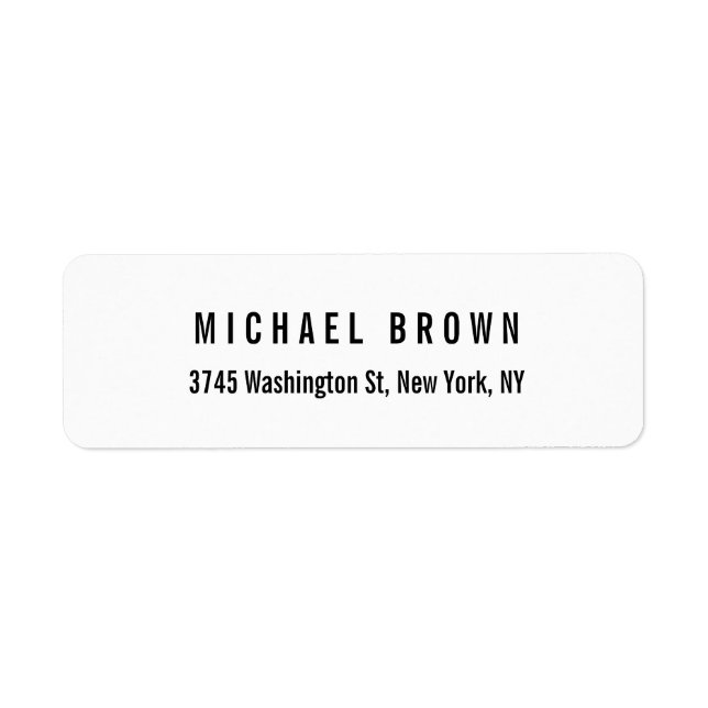 Etiqueta Llanura elegante clásica blanca negra (Frente)