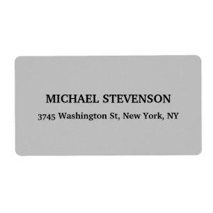 Etiqueta Llanura Minimalista Gris Clásica Especial Única