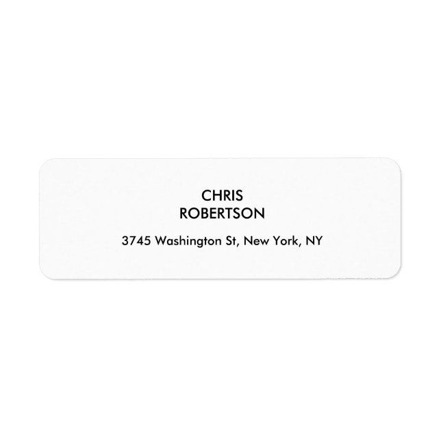 Etiqueta Llanura moderna blanca y negra exclusiva (Frente)