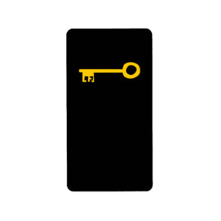 Etiqueta Llave de oro en negro. Personalizado