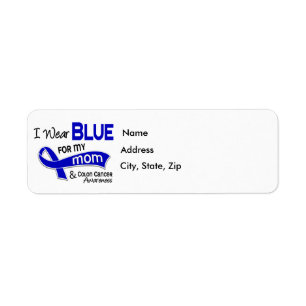 Etiqueta Llevo el azul para mi cáncer de colon de la mamá