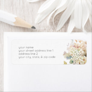 Etiqueta Lluvia de Boda Romántica Neutral Vintage Hortensia
