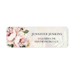 Etiqueta Lluvia de Boda Rosa Floral Rosa Claro