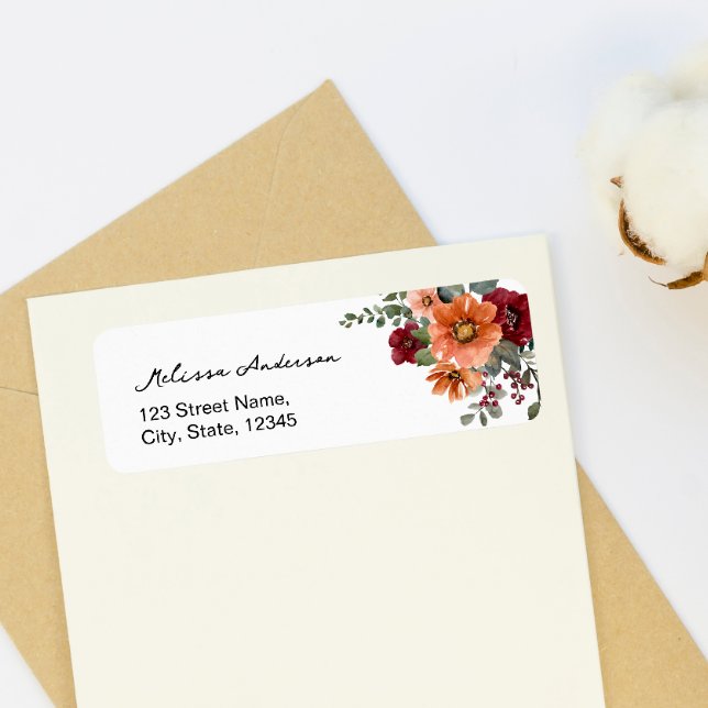 Etiqueta Lluvia de flores bohemias de otoño para boda (Subido por el creador)