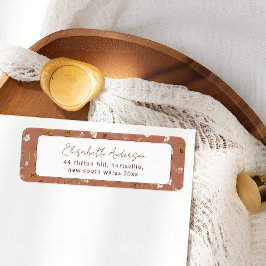 Etiqueta Lluvia de flores silvestres de terracota bohemio p