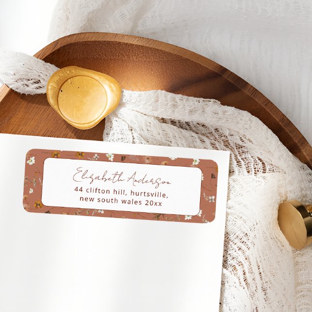 Etiqueta Lluvia de flores silvestres de terracota bohemio p (Subido por el creador)