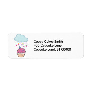 Etiqueta Lluvia de Purpurina en Cupcake