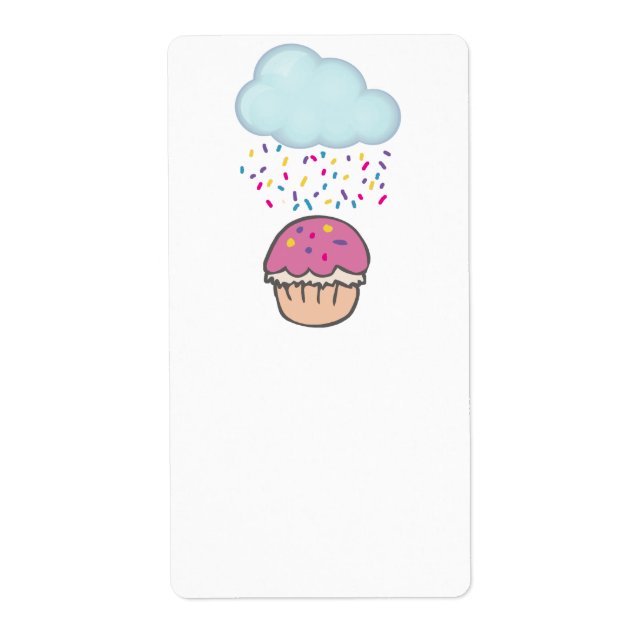 Etiqueta Lluvia de Purpurina en Cupcake (Frente)