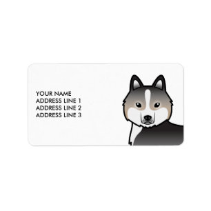 Etiqueta Lobo claro Gris Siberian Husky Dog & Personalizado