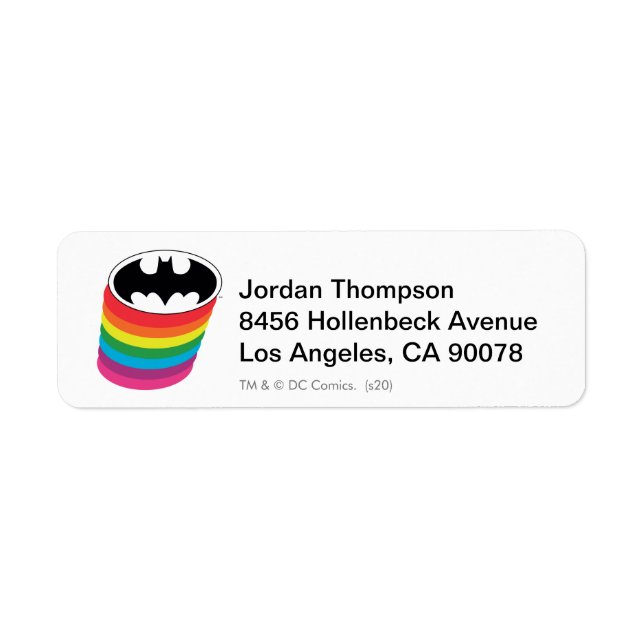 Etiqueta Logo de Batman Layered Rainbow (Frente)