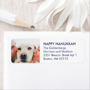 Etiqueta Logo de la foto de la familia personalizado Hanukk