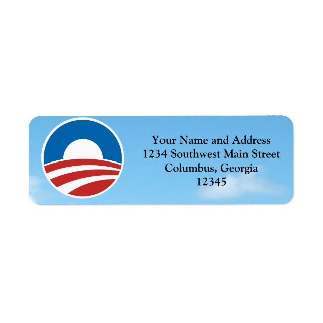 Etiqueta Logo de Obama-O con azul (Frente)