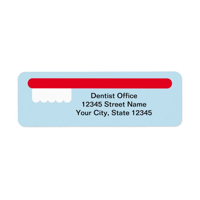 Etiqueta Logo del cepillo de dientes rojo dirección de reto (Frente)
