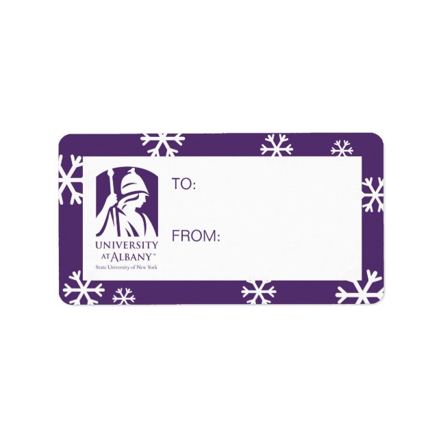 Etiqueta Logo icónico de la Universidad de Albany (Frente)