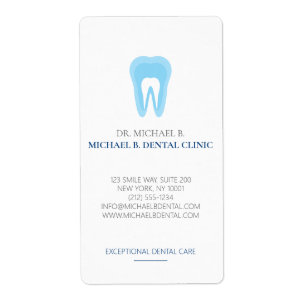 Etiqueta logotipo de dientes de dentista Dental Azul Suave