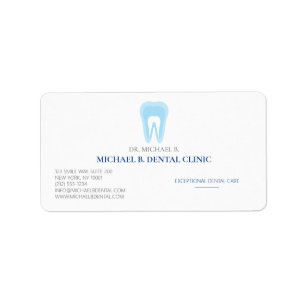 Etiqueta logotipo de dientes de dentista dental formal azul