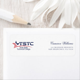 Etiqueta Logotipo de la Universidad Técnica Estatal de Texa