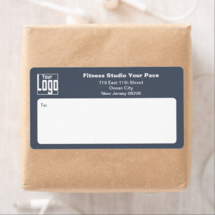 Etiqueta Logotipo de negocio de fitness gris blanco envío