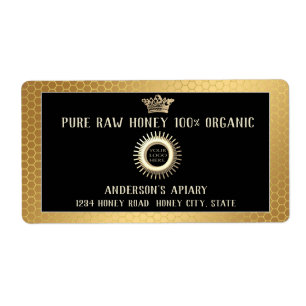 Etiqueta Logotipo de personalizado de cosecha miel peine mi
