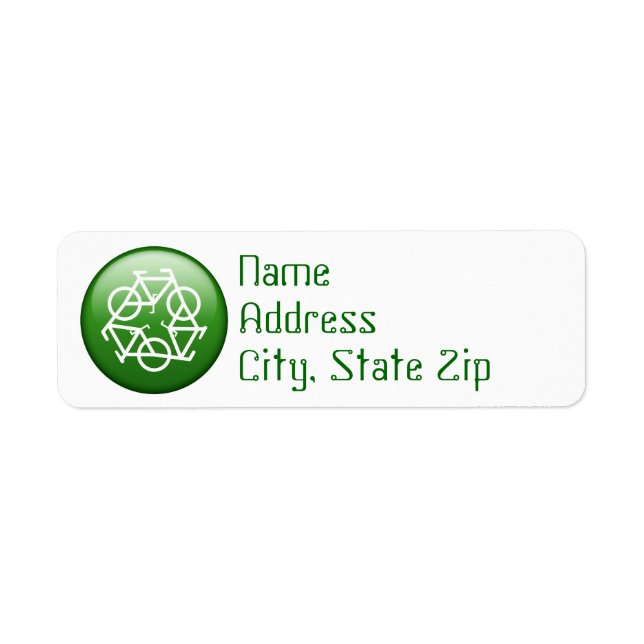 Etiqueta Logotipo de reciclaje con bicicletas (Frente)